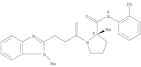 2-Pyrrolidinecarboxamide, N-[1,1'-biphenyl]-2-yl-2-methyl-1-[3-(1-methyl-1H-benzimidazol-2-yl)-1-oxopropyl]-, (2S)-